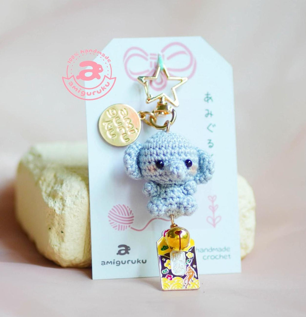 Mini Elephant Amigurumi Keychain