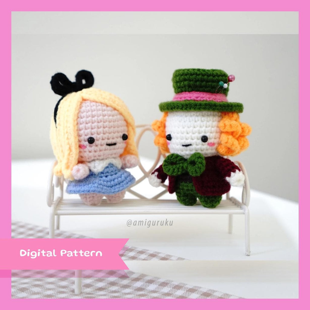 Alice and Mad Hatter Amigurumi Crochet Pattern