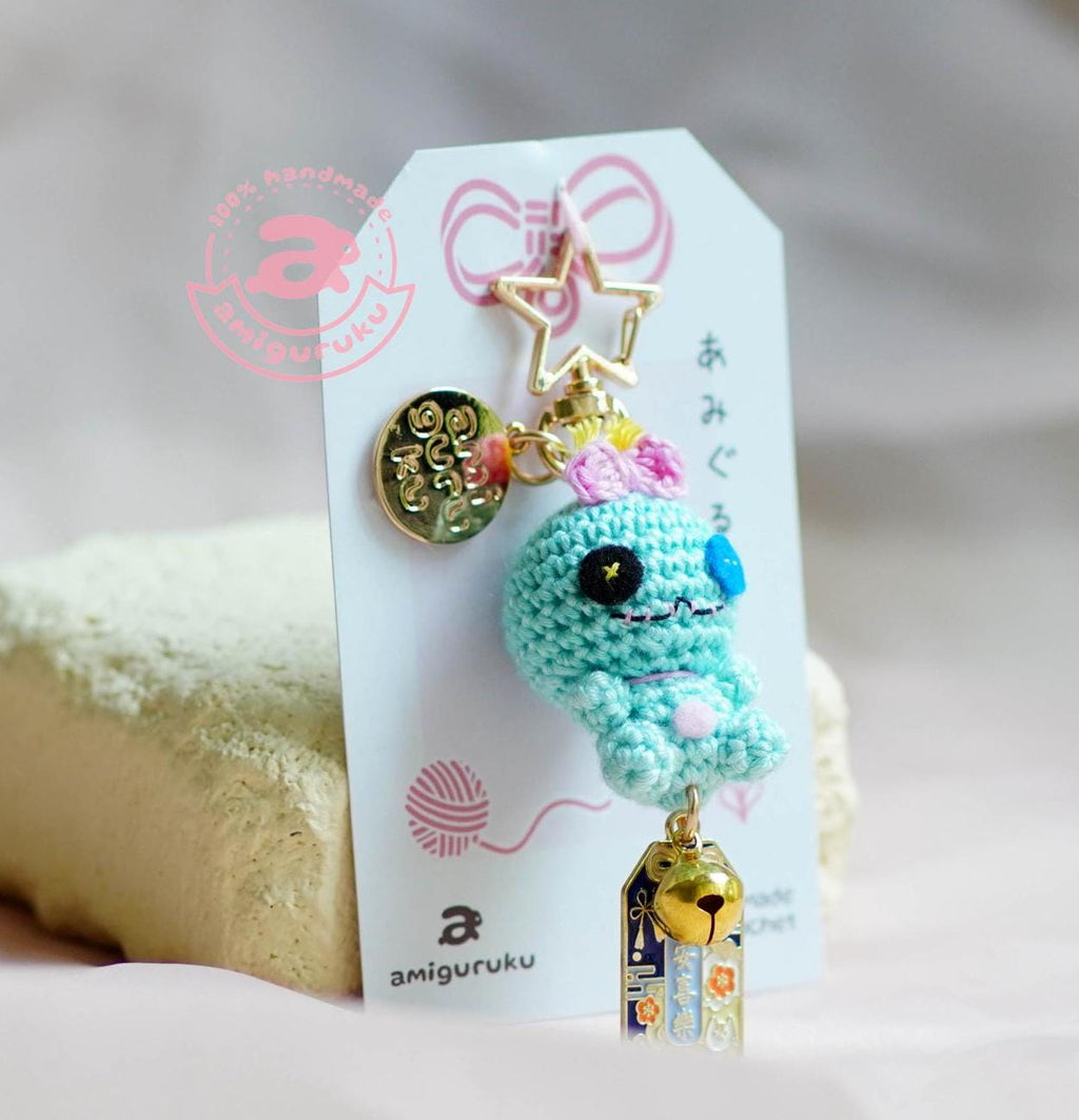 Button Eye Rag Doll Amigurumi Keychain