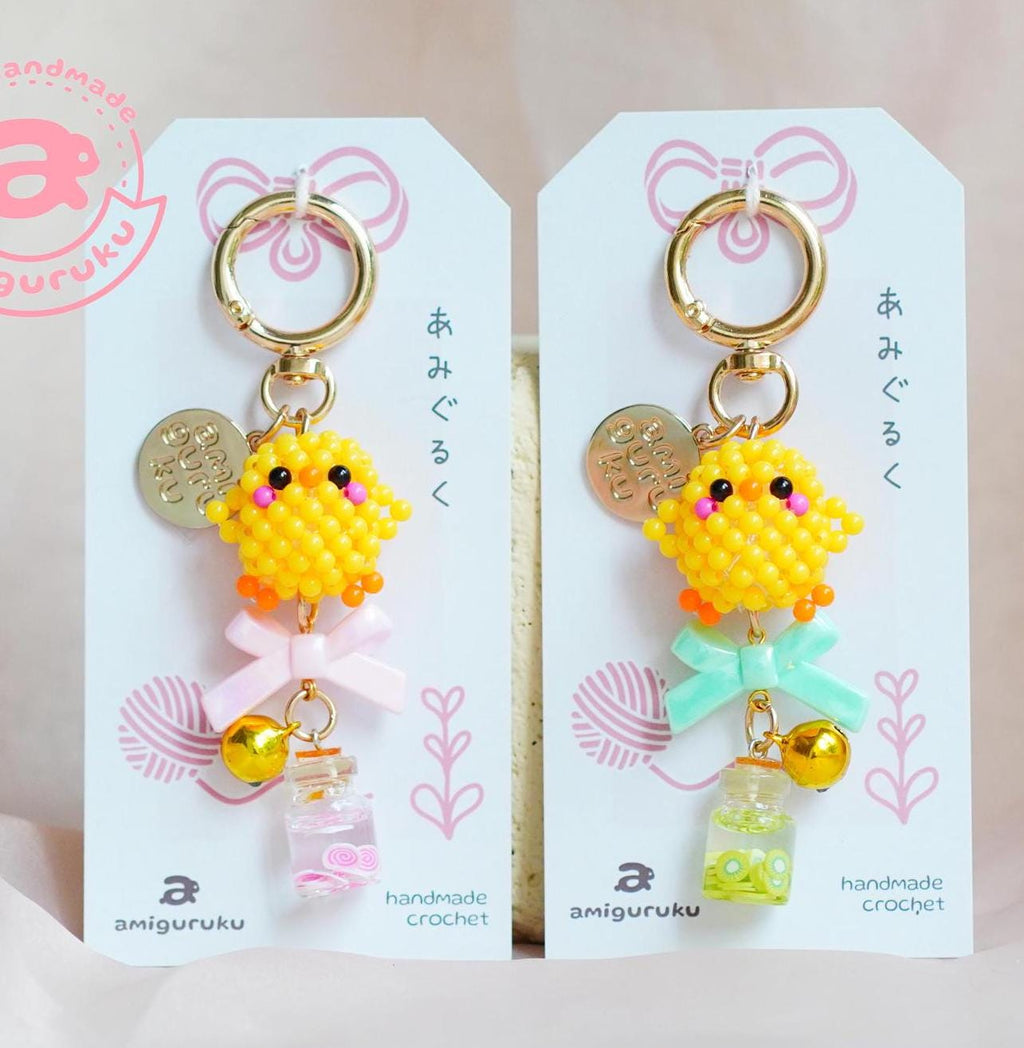 Yellow Chick - Beads Amigurumi Keychain