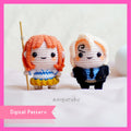 Orange Pirate Girl and Blond Chef Amigurumi Crochet Pattern