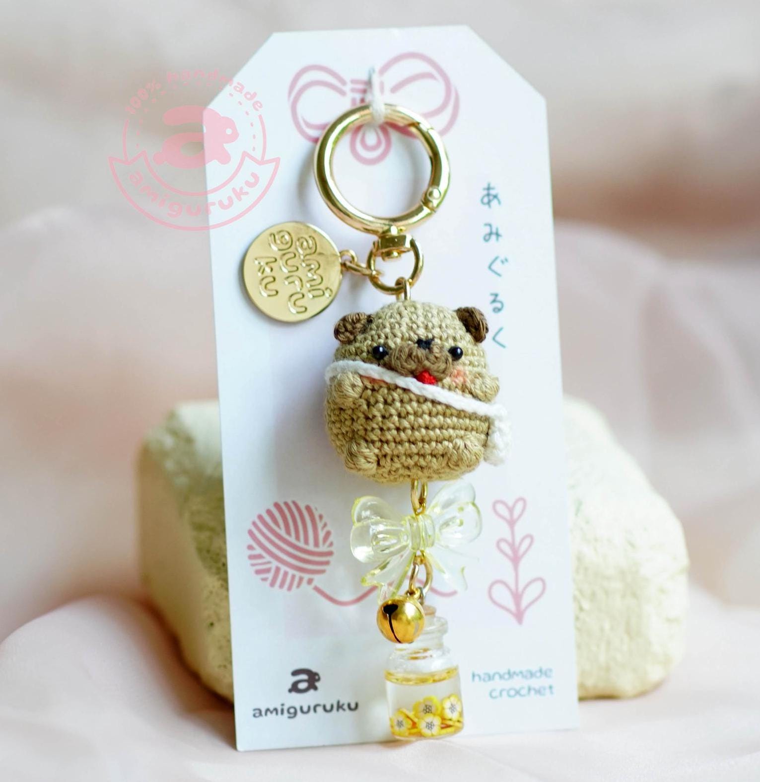 Sling Bag Pug Amigurumi Keychain
