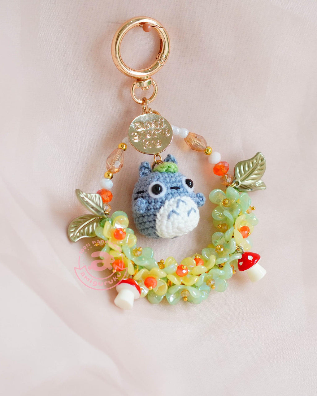 Grey Forest Spirit Amigurumi Bagcharm