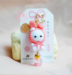 Pink Melody Bunny Amigurumi Keychain