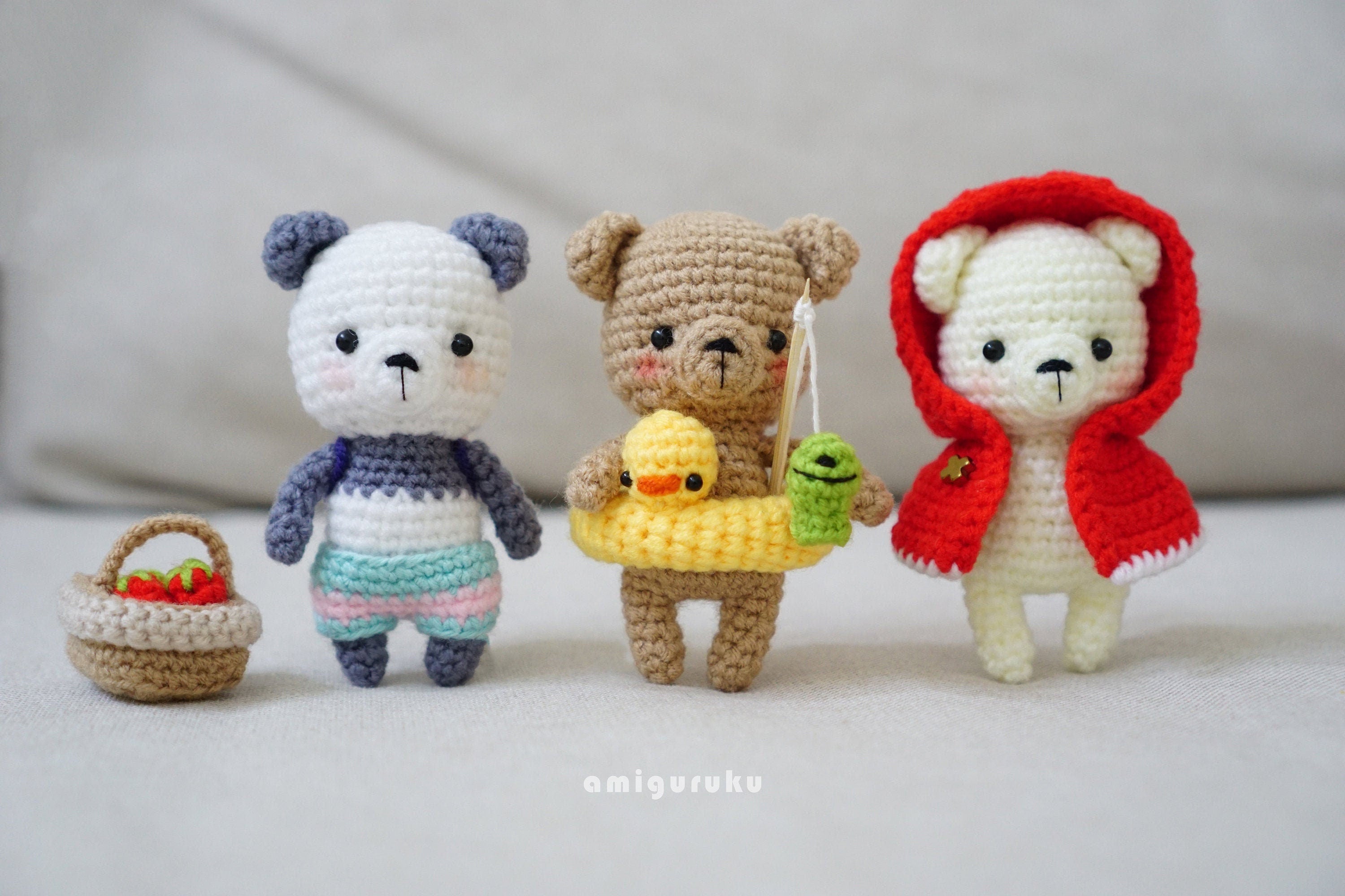 Picnic Bears Amigurumi Crochet Pattern