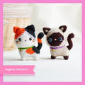 Calico and Siamese Cat Amigurumi Crochet Pattern