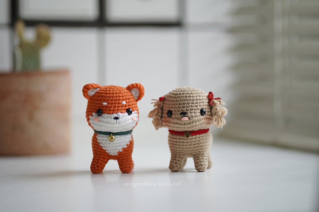Poodle and Shiba Inu Puppy Amigurumi Crochet Pattern