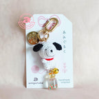 White Beagle Puppy Amigurumi Keychain