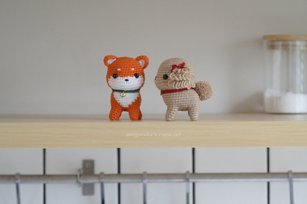 Poodle and Shiba Inu Puppy Amigurumi Crochet Pattern
