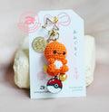 Red FIre Monster Amigurumi Keychain
