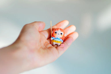 Orange Pirate Girl Amigurumi Micro crochet