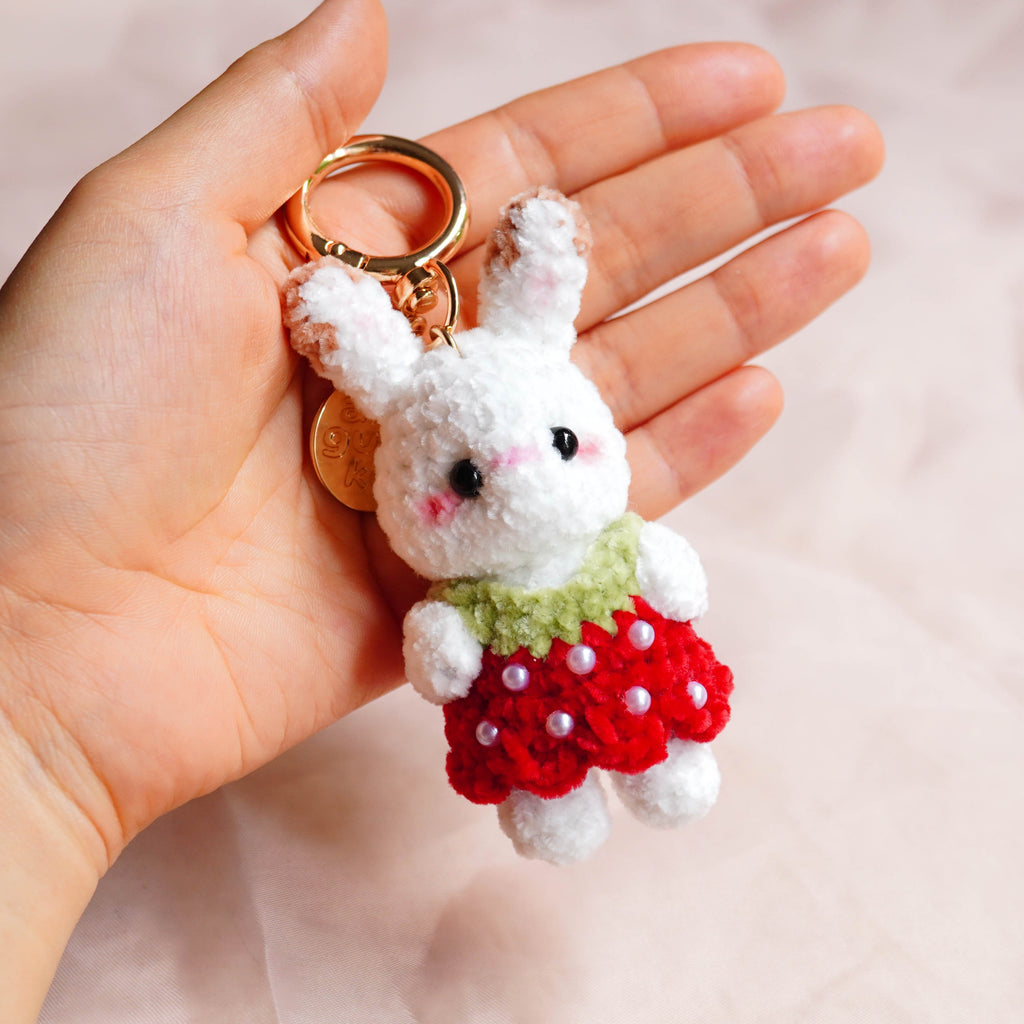 velvet bunny keychain